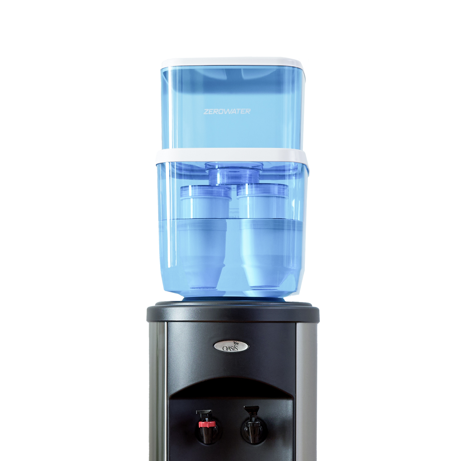 5 gallon water cooler close up on large dispenser