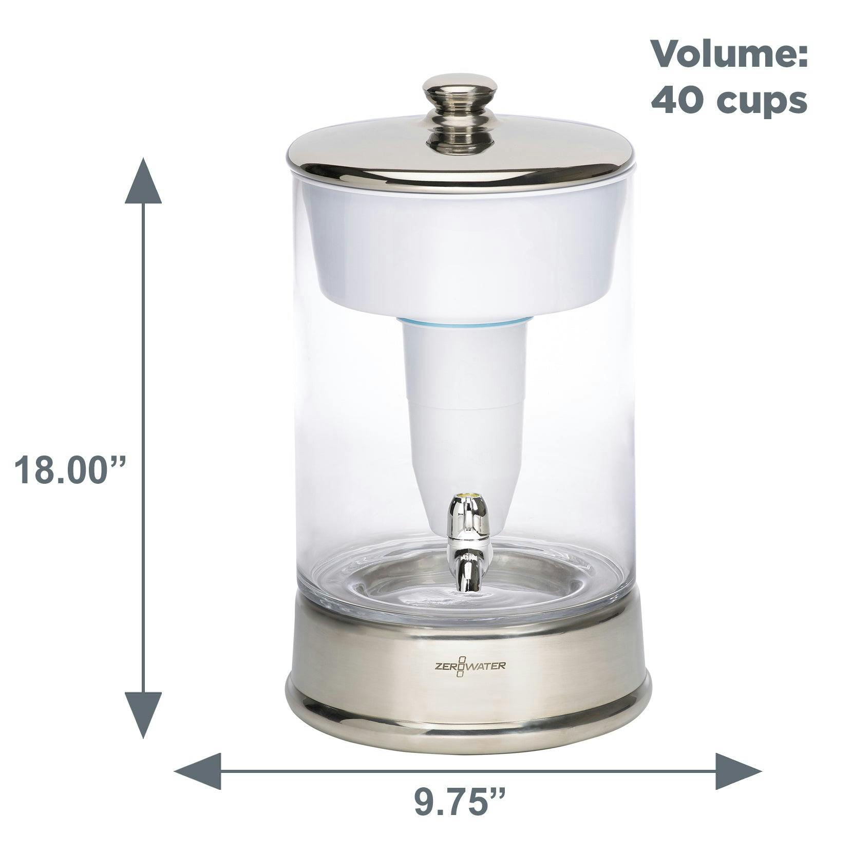 40 cup glass ready pour dispenser with dimensions