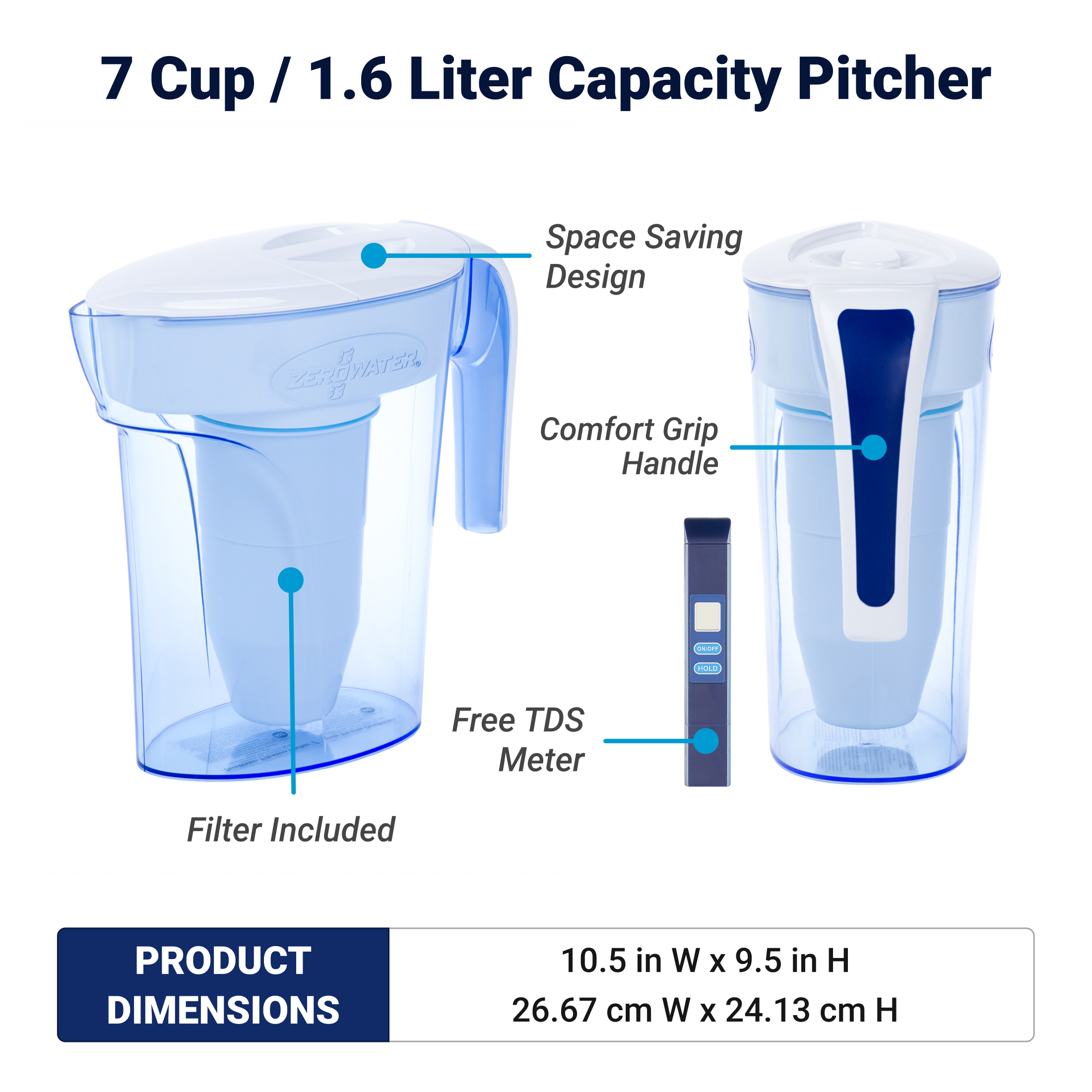 7 cup 1.6 liter capacity pitcher