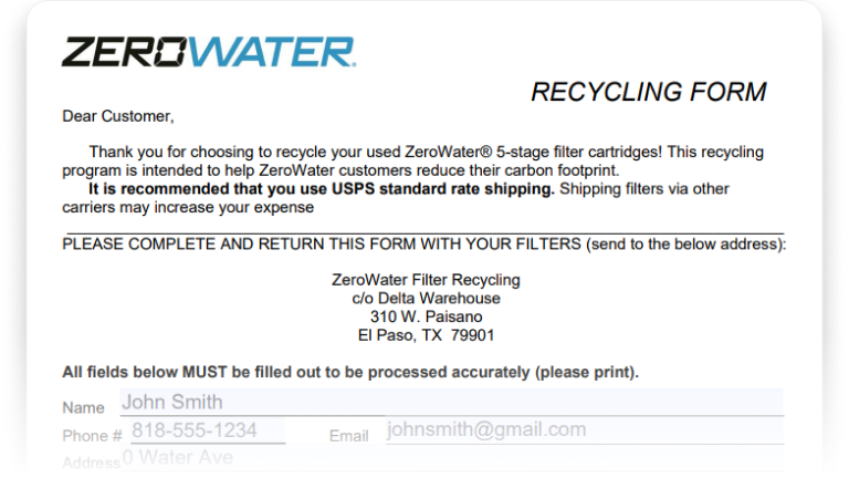 recycling form
