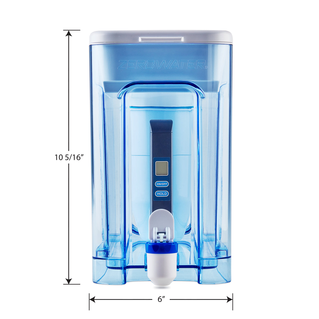 32 cup ready read dispenser front view with dimensions