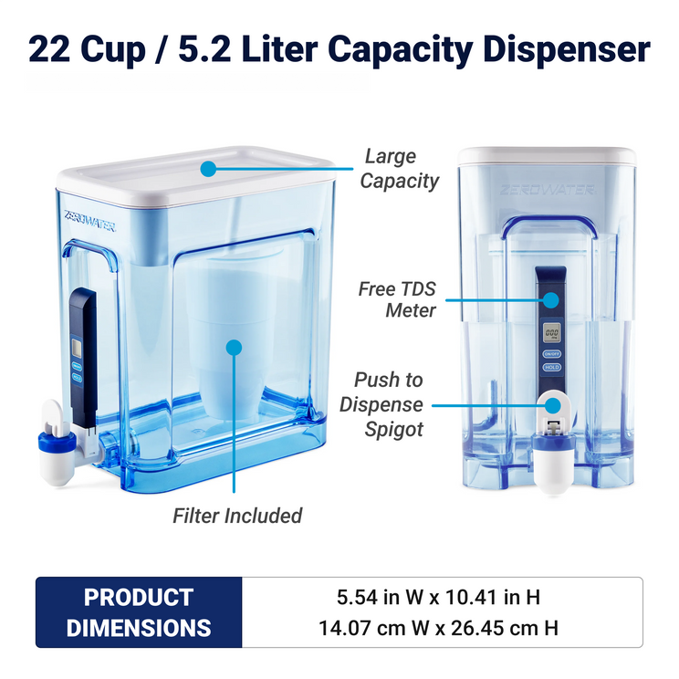 22 Cup Ready-Read Pitcher + 2 Filters - Hover